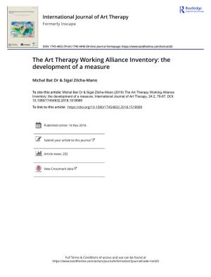 The Art Therapy Working Alliance Inventory: the Development of a Measure