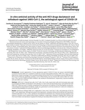 In Vitro Antiviral Activity of the Anti-HCV Drugs Daclatasvir and Sofosbuvir Against SARS-Cov-2, the Aetiological Agent of COVID-19