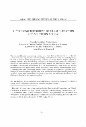 Rethinking the Spread of Islam in Eastern and Southern Africa*