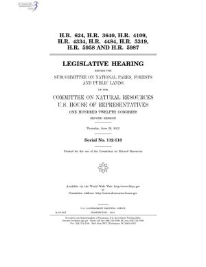 Legislative Hearing Committee on Natural Resources