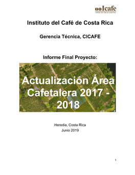 Actualización Área Cafetalera 2017 - 2018