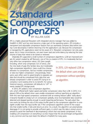 Zstandard Compression in Openzfs
