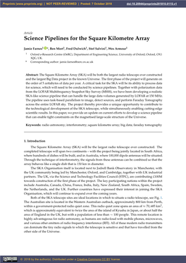 Science Pipelines for the Square Kilometre Array