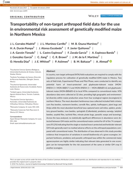 Transportability of Non‐Target Arthropod Field Data for the Use In