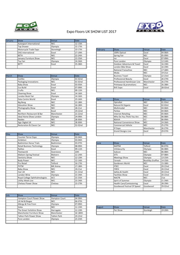 Expo Floors UK SHOW LIST 2017