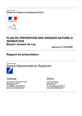 Plan De Prévention Des Risques Naturels Inondations