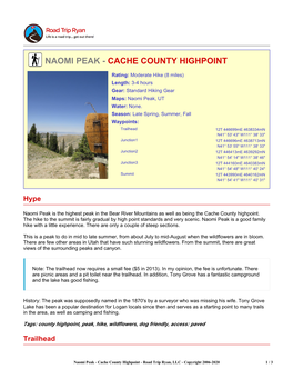 Naomi Peak - Cache County Highpoint
