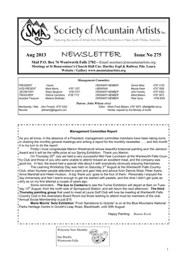 NEWSLETTER Issue No 275 Mail P.O