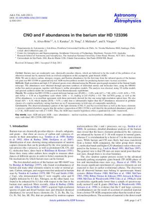 CNO and F Abundances in the Barium Star HD 123396