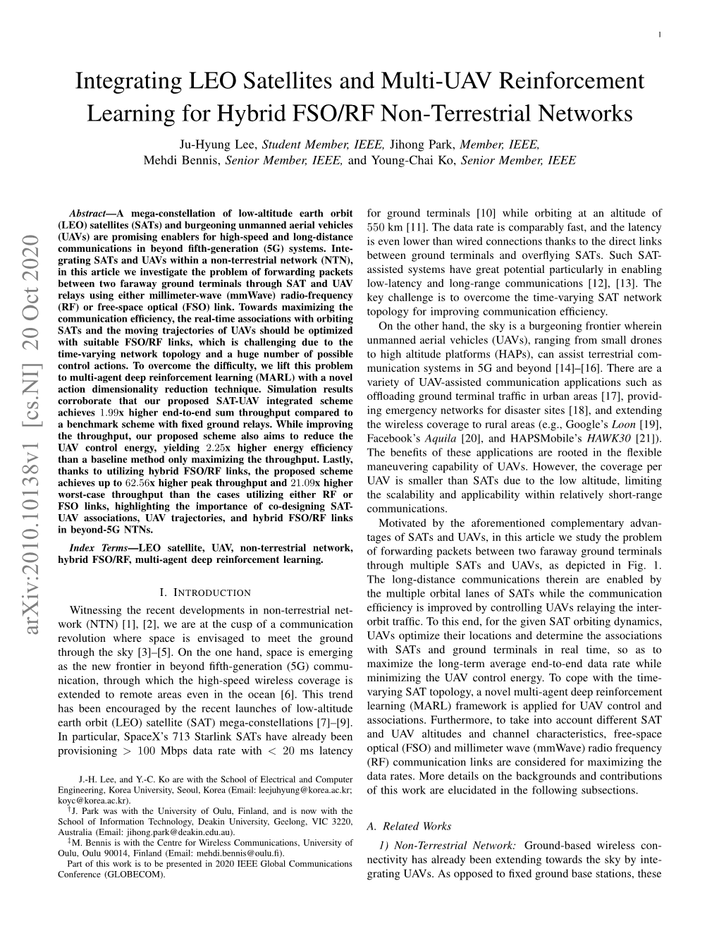 Integrating LEO Satellites and Multi-UAV Reinforcement Learning