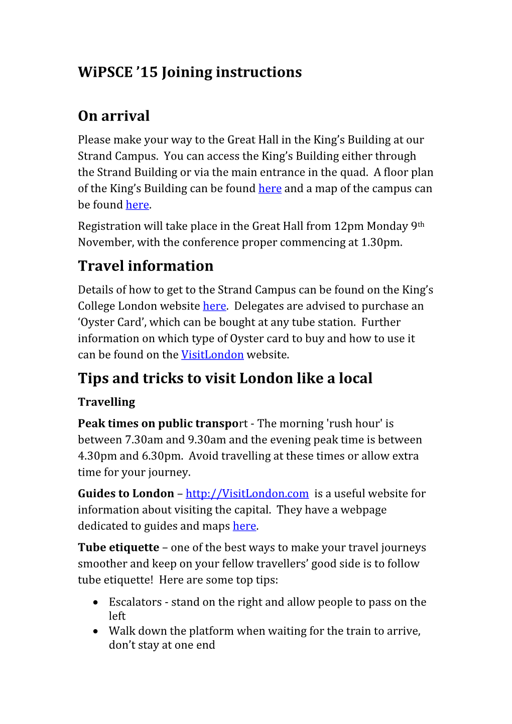 15 Joining Instructions on Arrival Travel Information Tips and Tricks To