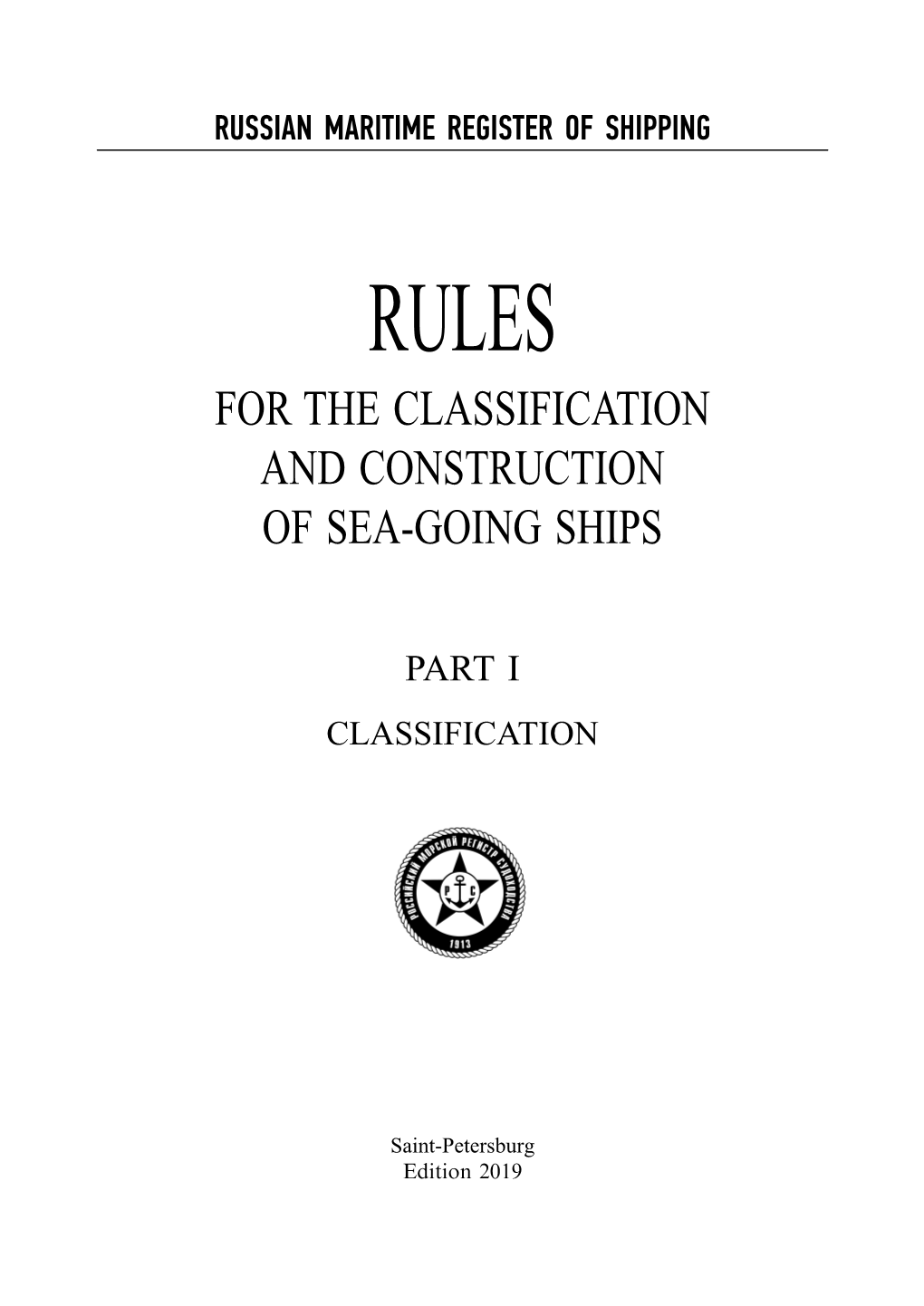 Rules for the Classification and Construction of Sea-Going Ships