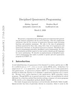 Disciplined Quasiconvex Programming Arxiv:1905.00562V3