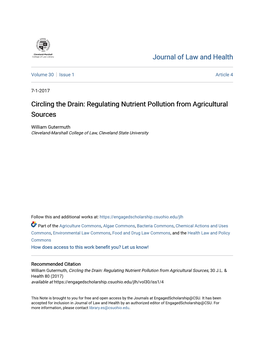 Circling the Drain: Regulating Nutrient Pollution from Agricultural Sources