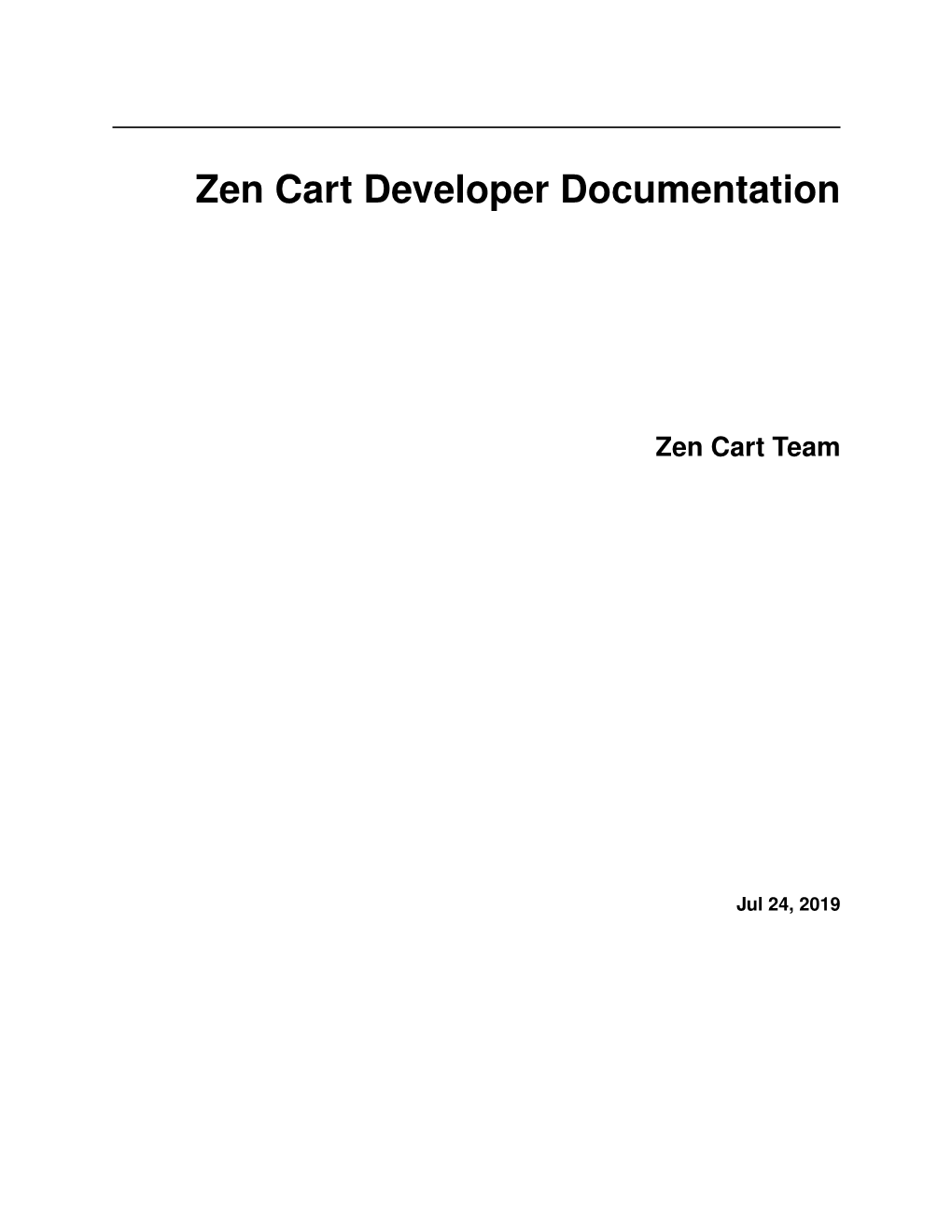 Zen Cart Developer Documentation