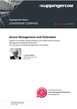 Access Management and Federation LEADERSHIP COMPASS
