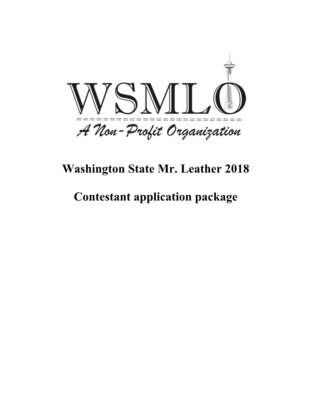 WA State Mr. Application Package