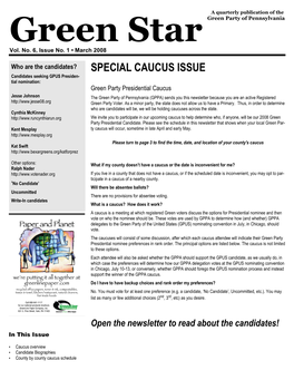 Special Caucus Issue
