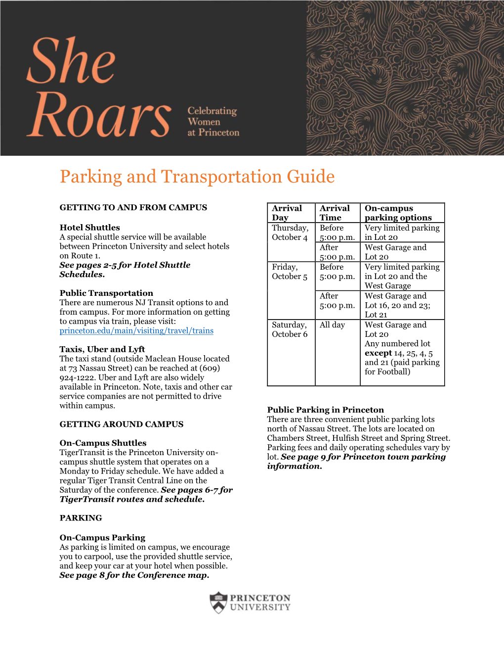 Parking and Transportation Guide