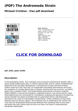 The Andromeda Strain Michael Crichton