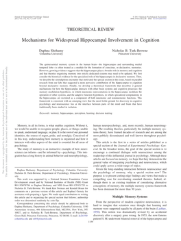 Mechanisms for Widespread Hippocampal Involvement in Cognition