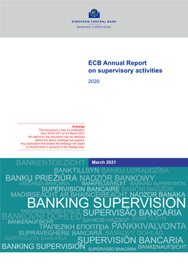 ECB Annual Report on Supervisory Activities 2020