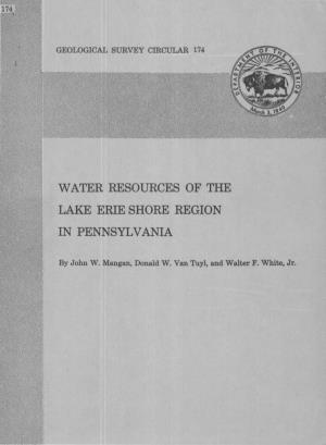 Water Resources of the Lake Erie Shore Region in Pennsylvania