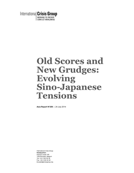 Evolving Sino-Japanese Tensions