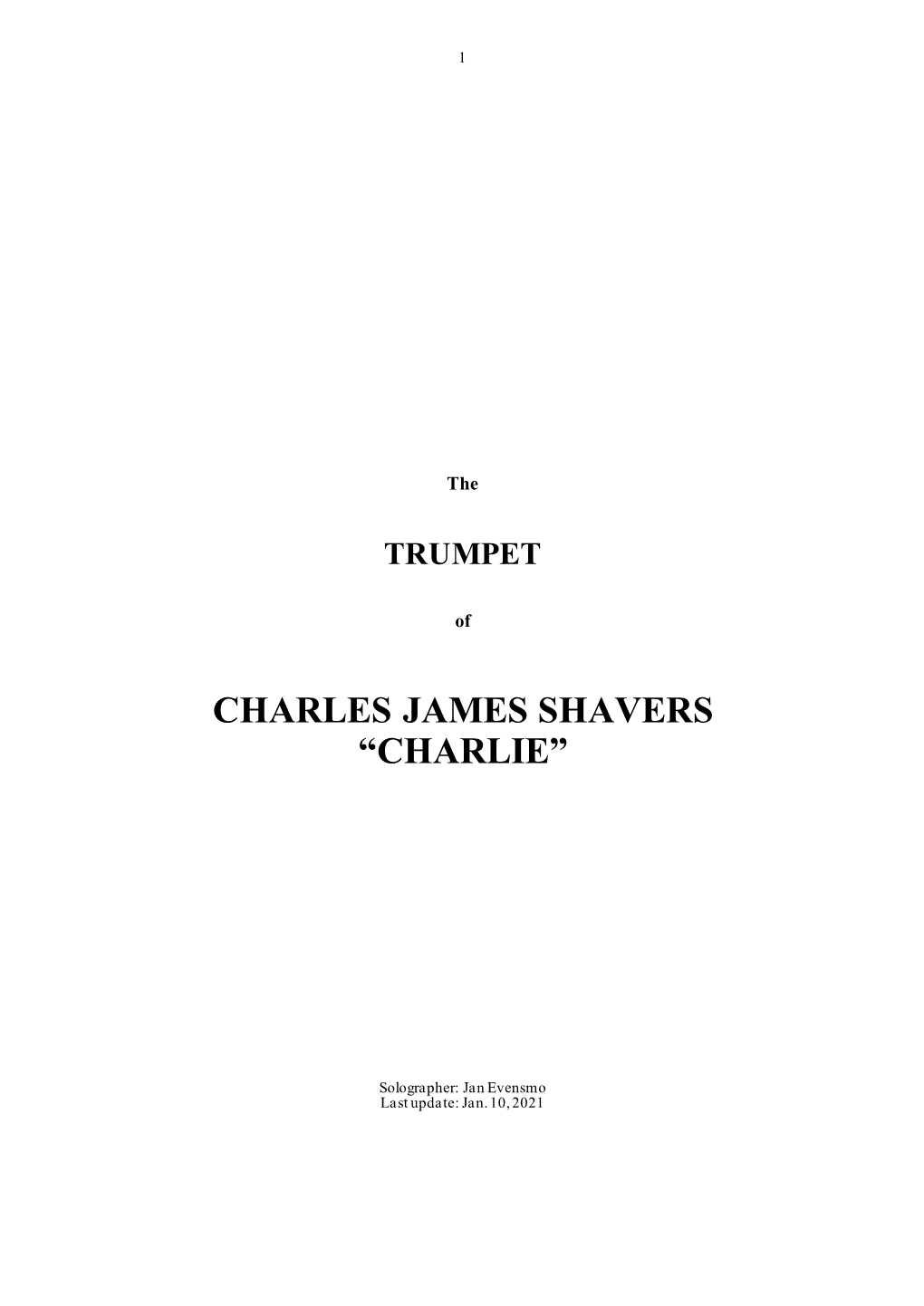 Charles James Shavers “Charlie”