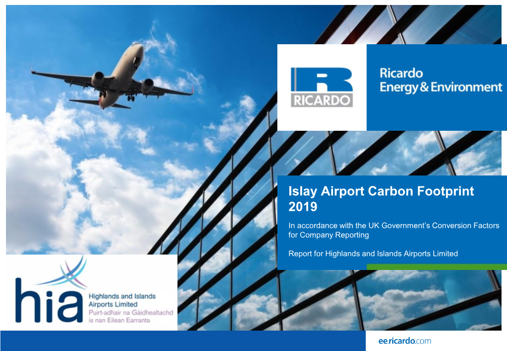 Islay Airport Carbon Footprint 2019