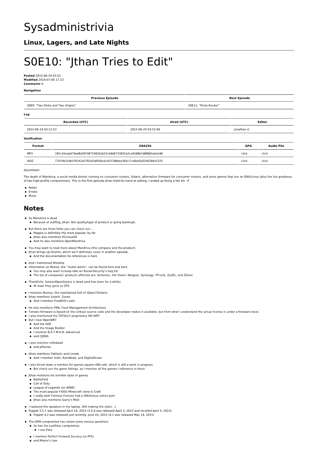 Sysadministrivia S0E10: "Jthan Tries to Edit"