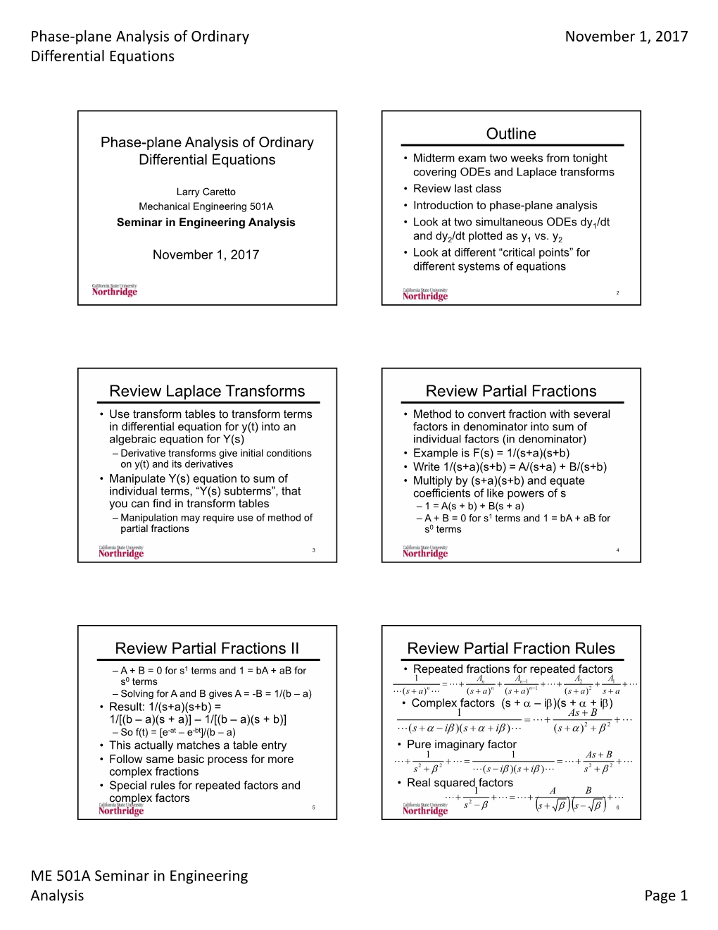 Phase Plane Analysis of Differential Equations