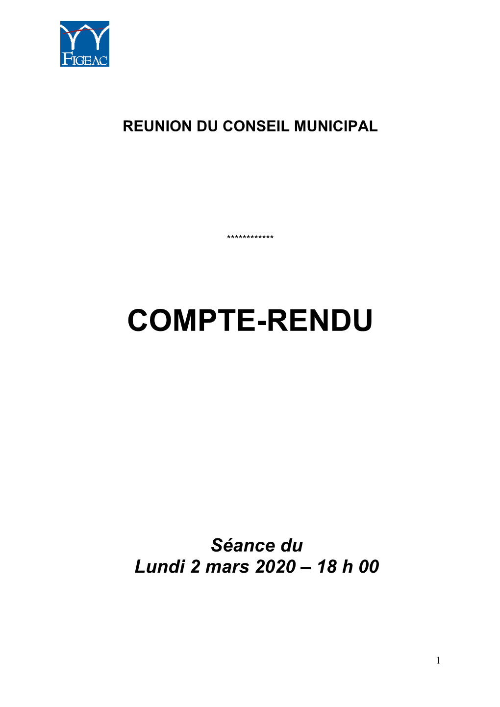 Compte Rendu Du 2 Mars 2020 En