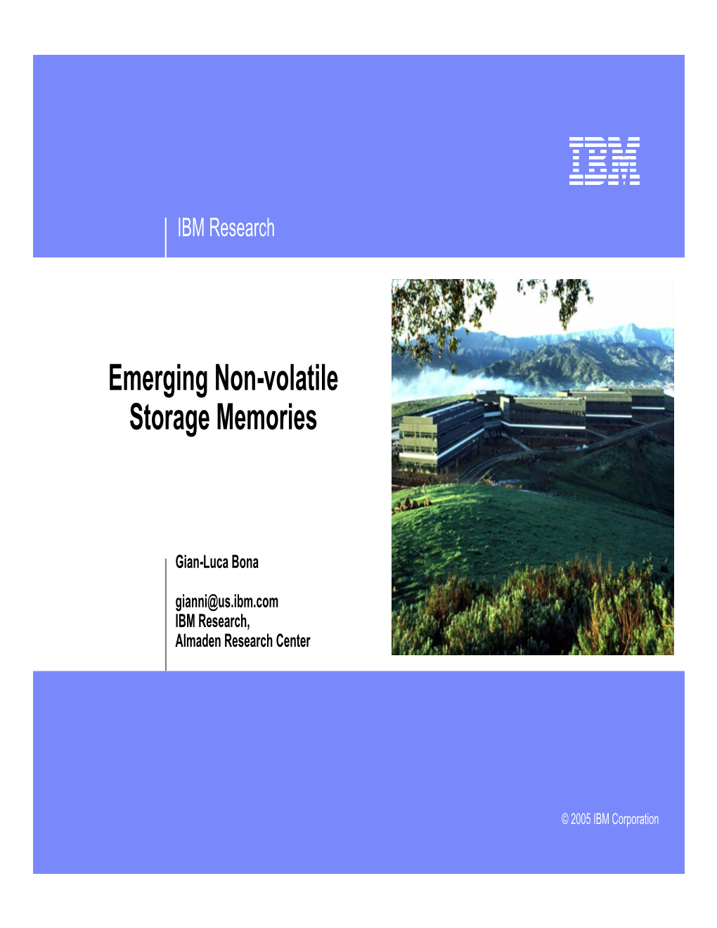 Emerging Non-Volatile Storage Memories