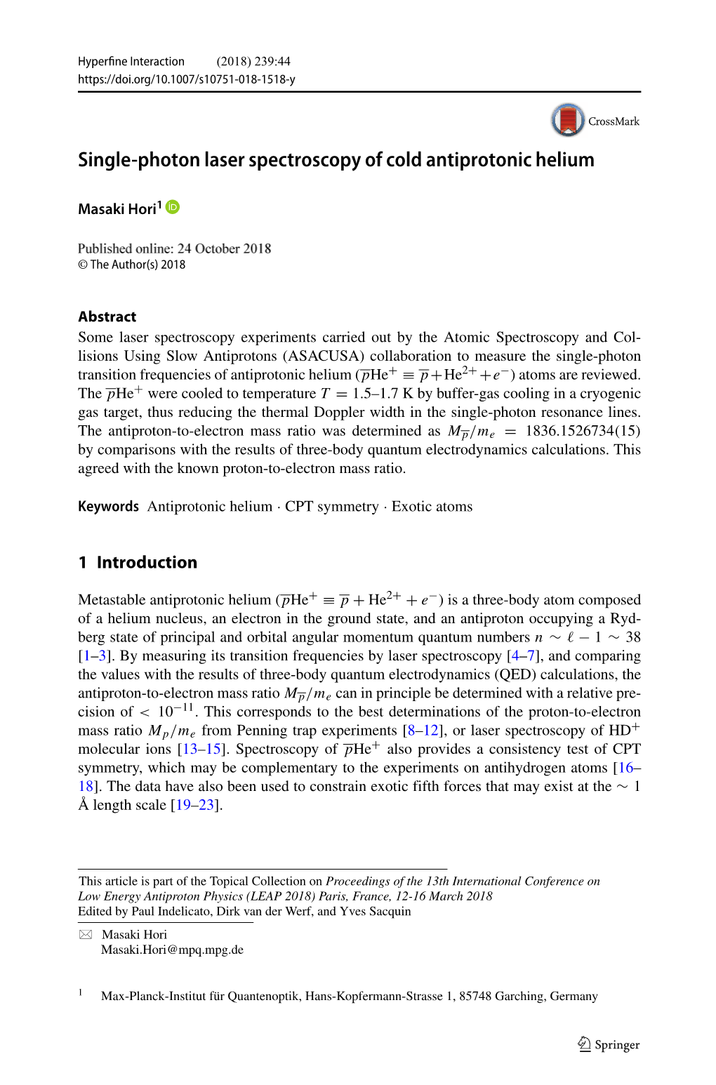 Single-Photon Laser Spectroscopy of Cold Antiprotonic Helium