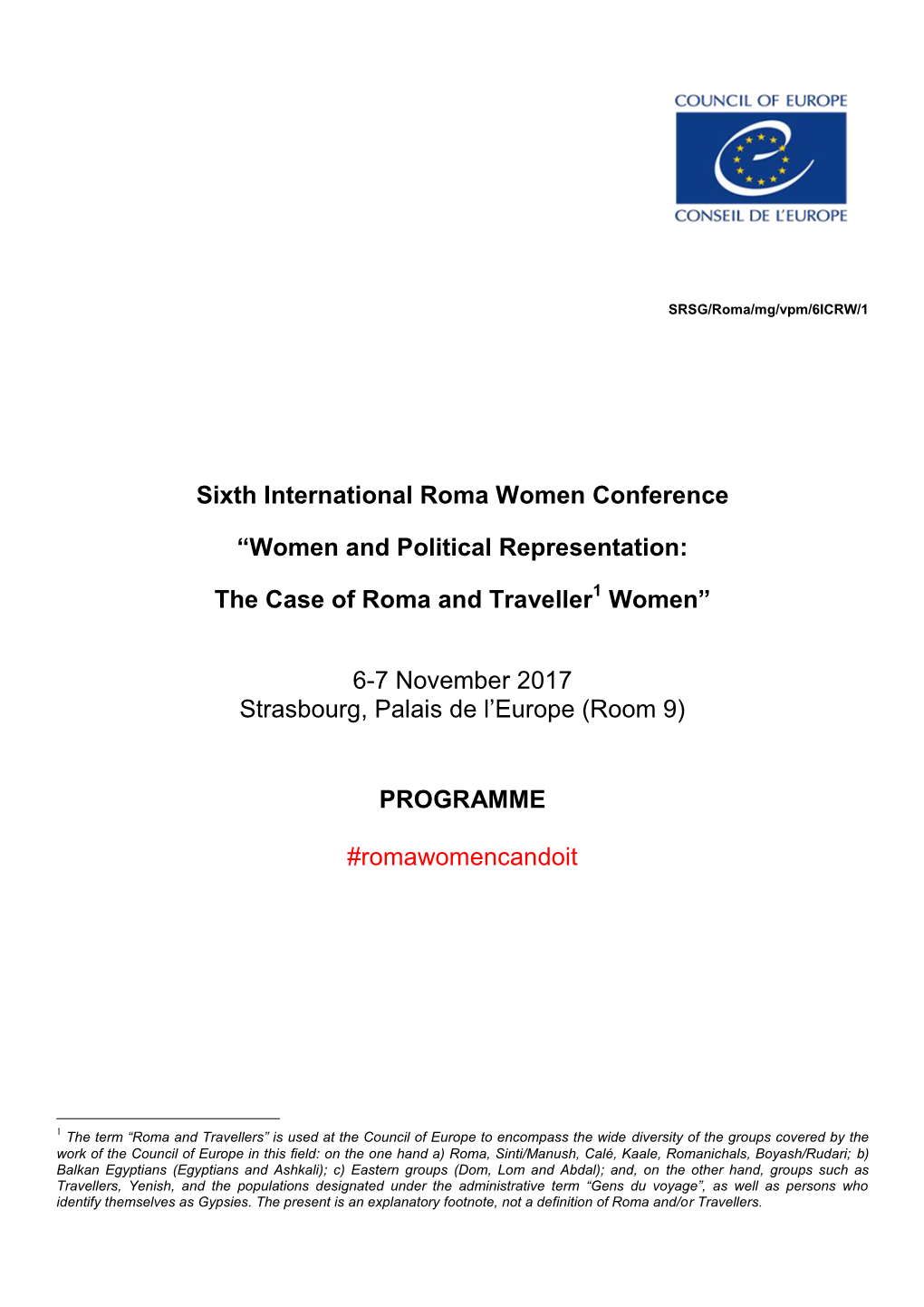 Pledge on Political Representation of Roma and Traveller Women