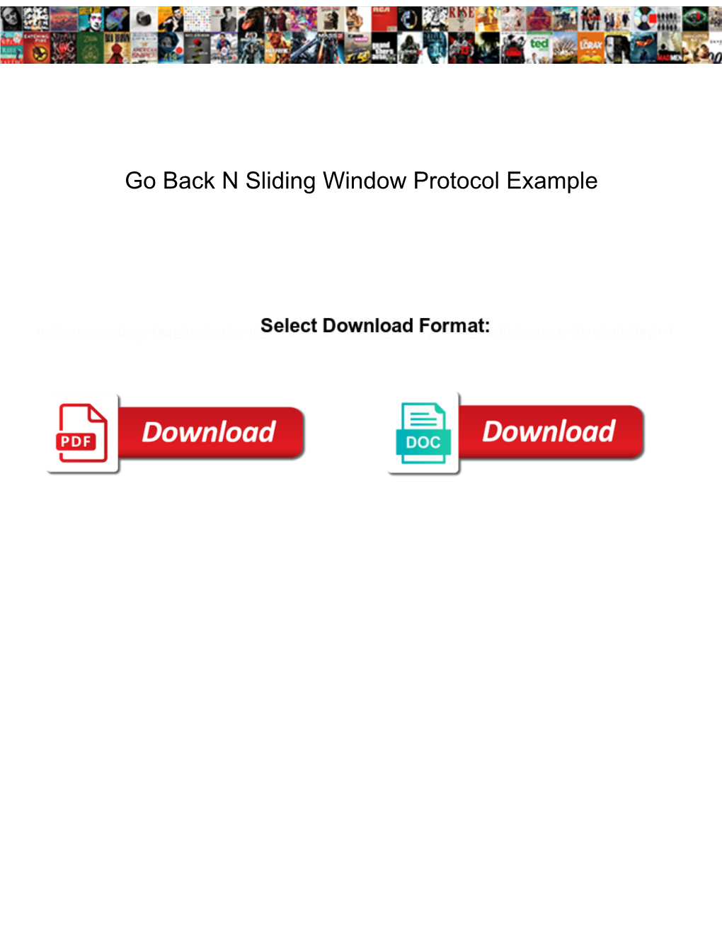 Go Back N Sliding Window Protocol Example