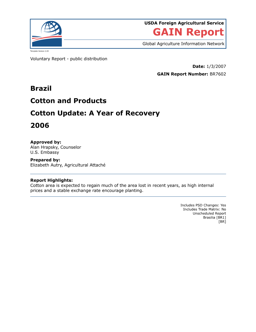 Voluntary Report - Public Distribution s17