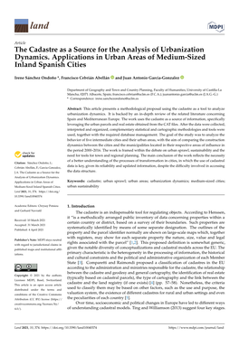 The Cadastre As a Source for the Analysis of Urbanization Dynamics