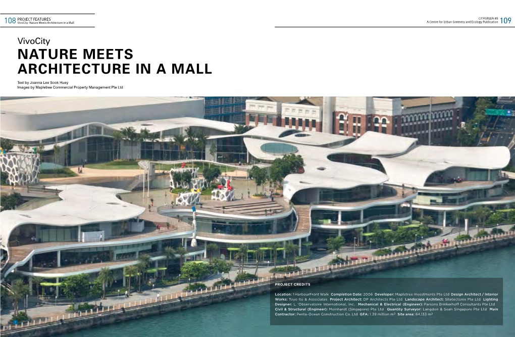 Nature Meets Architecture in a Mall a Centre for Urban Greenery and Ecology Publication 109