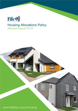 Housing Allocations Policy (Revised August 2013)