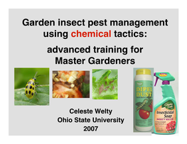 Garden Insect Pest Management Using