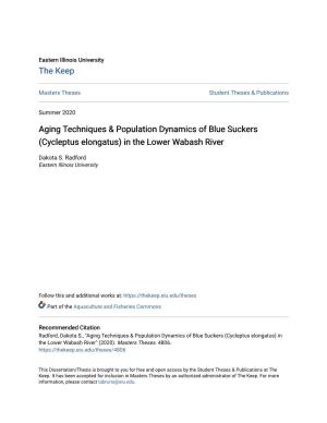 Aging Techniques & Population Dynamics of Blue Suckers (Cycleptus Elongatus) in the Lower Wabash River