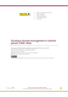 Surabaya Tourism Management in Colonial Period (1906-1945)