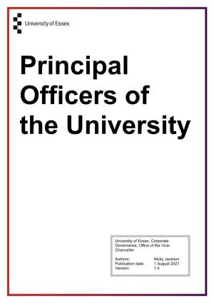 Principal Officers of the University