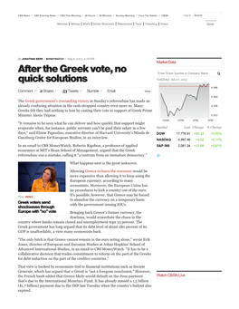 After the Greek Vote, No Quick Solutions