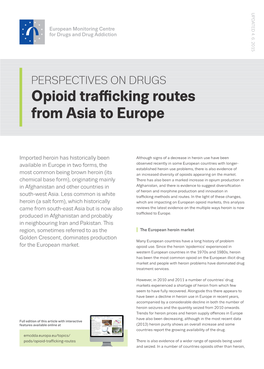 Opioid Trafficking Routes from Asia to Europe