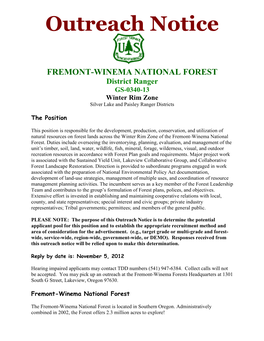Outreach Notice FREMONT-WINEMA NATIONAL
