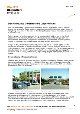 Iran Unbound: Infrastructure Opportunities