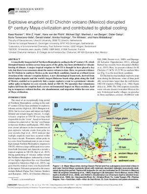 Explosive Eruption of El Chichón Volcano (Mexico) Disrupted 6Th Century Maya Civilization and Contributed to Global Cooling